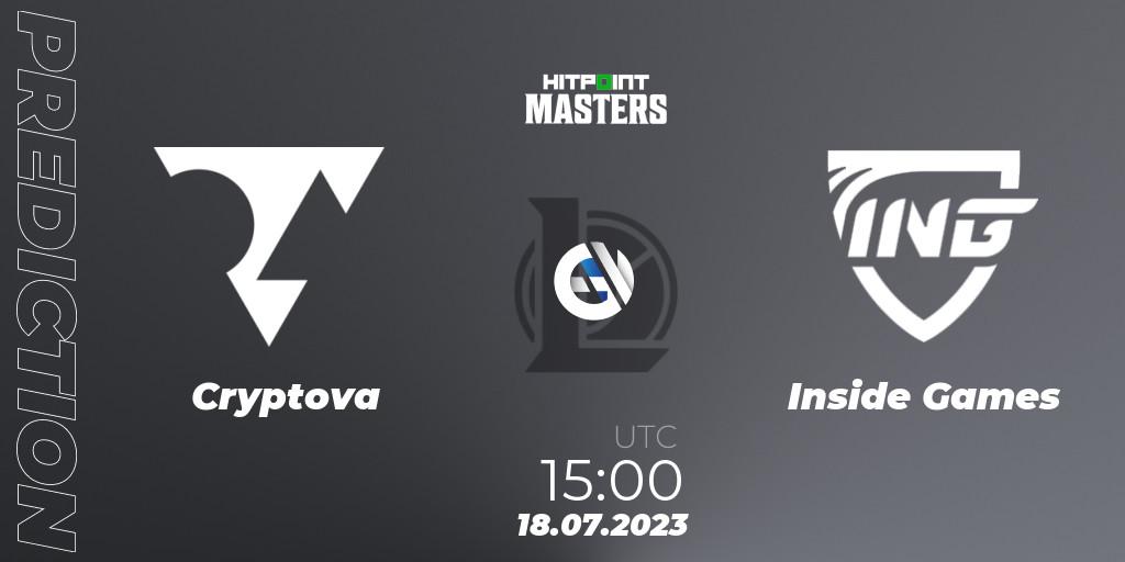 Prognoza Cryptova - Inside Games. 23.06.2023 at 14:00, LoL, Hitpoint Masters Summer 2023 - Group Stage