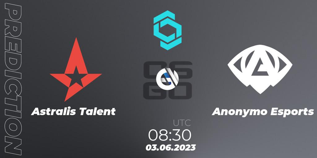Prognoza Astralis Talent - Anonymo Esports. 03.06.23, CS2 (CS:GO), CCT North Europe Series 5