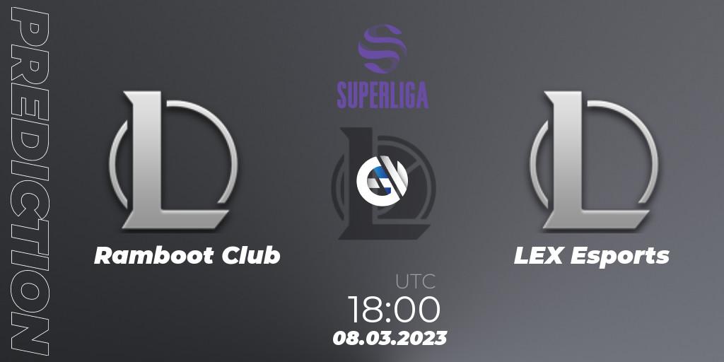Prognoza Ramboot Club - LEX Esports. 08.03.2023 at 18:00, LoL, LVP Superliga 2nd Division Spring 2023 - Group Stage