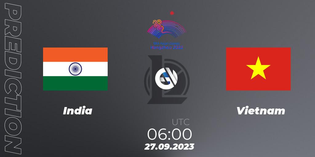 Prognoza India - Vietnam. 27.09.2023 at 06:00, LoL, 2022 Asian Games