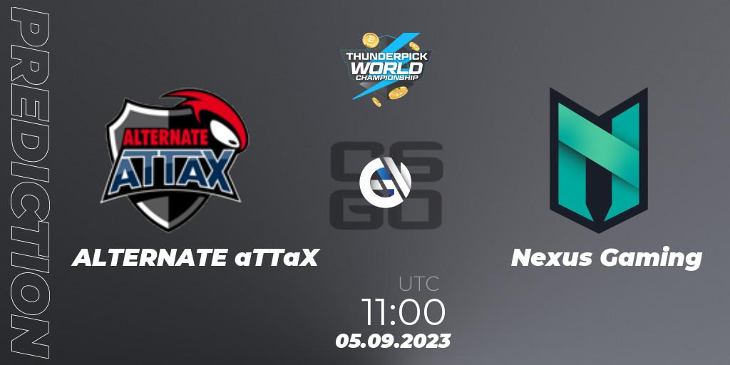 Prognoza ALTERNATE aTTaX - Nexus Gaming. 05.09.2023 at 11:00, Counter-Strike (CS2), Thunderpick World Championship 2023: European Series #2