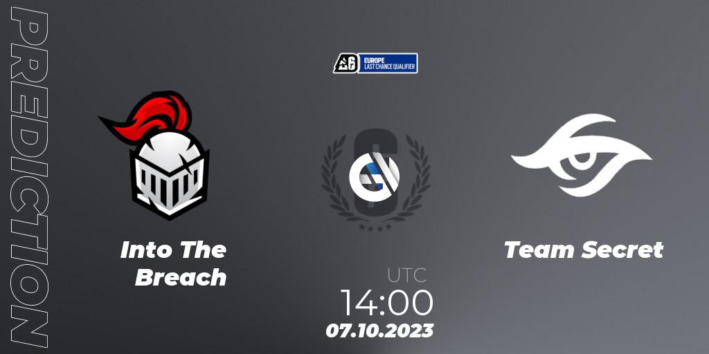 Prognoza Into The Breach - Team Secret. 07.10.23, Rainbow Six, Europe League 2023 - Stage 2 - Last Chance Qualifiers