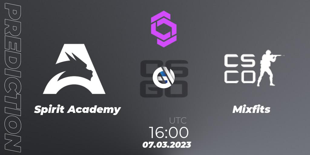Prognoza Spirit Academy - Mixfits. 07.03.2023 at 17:00, Counter-Strike (CS2), CCT West Europe Series 2 Closed Qualifier