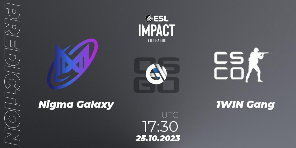 Prognoza Nigma Galaxy - 1WIN Gang. 25.10.23, CS2 (CS:GO), ESL Impact League Season 4: European Division