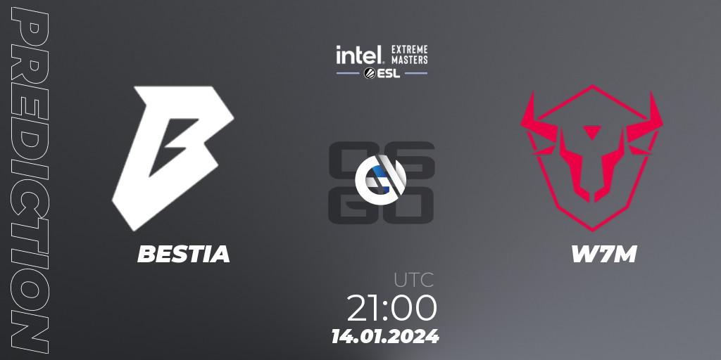 Prognoza BESTIA - W7M. 14.01.2024 at 21:15, Counter-Strike (CS2), Intel Extreme Masters China 2024: South American Open Qualifier #1