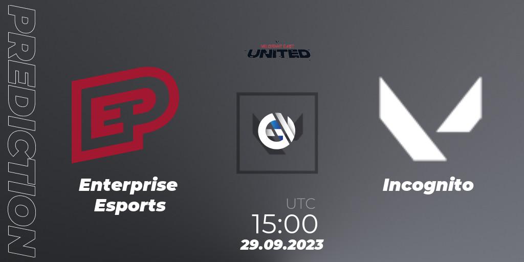 Prognoza Enterprise Esports - Incognito. 29.09.2023 at 15:00, VALORANT, VALORANT East: United: Season 2: Stage 3 - League