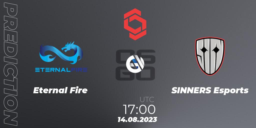 Prognoza Eternal Fire - SINNERS Esports. 14.08.2023 at 17:10, Counter-Strike (CS2), CCT Central Europe Series #7