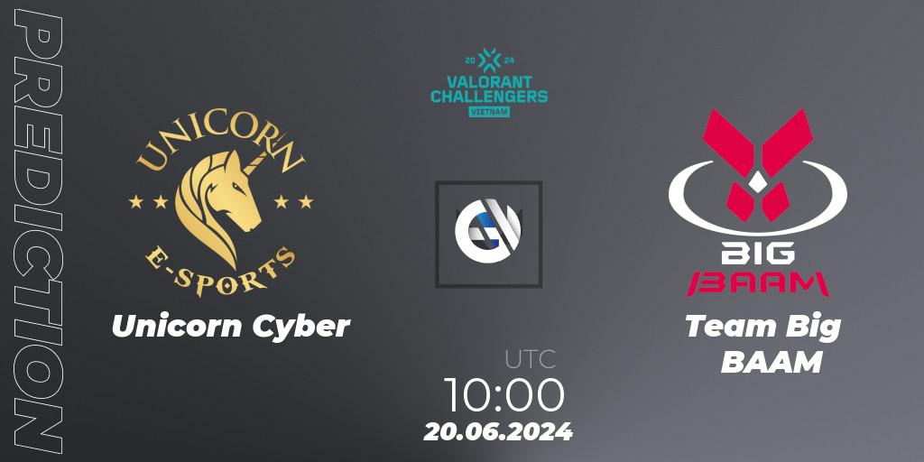 Prognoza Unicorn Cyber - Team Big BAAM. 20.06.2024 at 10:00, VALORANT, VALORANT Challengers 2024: Vietnam Split 2