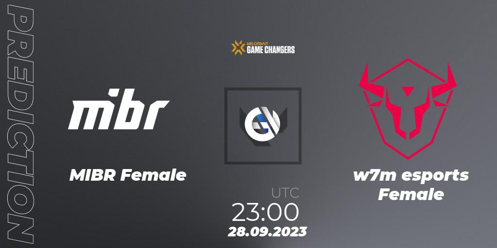 Prognoza MIBR Female - w7m esports Female. 28.09.23, VALORANT, VCT 2023: Game Changers Brazil Series 2