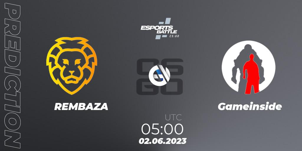 Prognoza REMBAZA - Gameinside. 02.06.23, CS2 (CS:GO), ESportsBattle Season 20