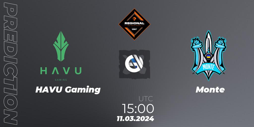 Prognoza HAVU Gaming - Monte. 11.03.24, Dota 2, RES Regional Series: EU #1