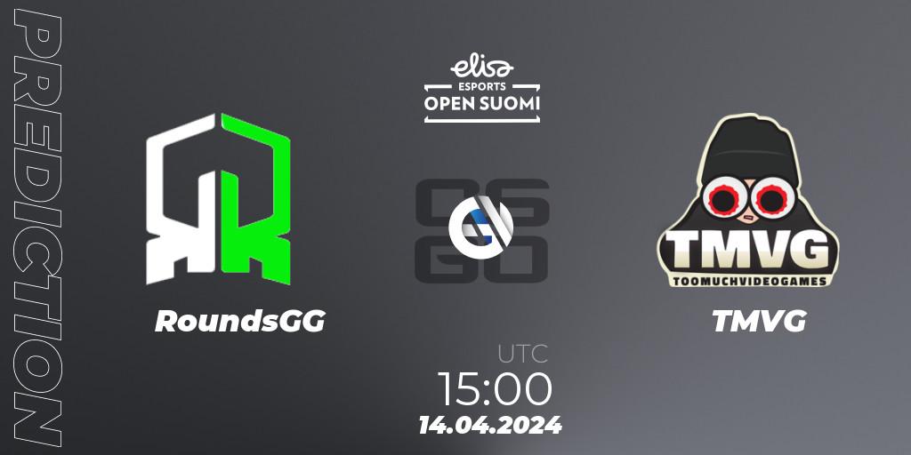 Prognoza RoundsGG - TMVG. 14.04.24, CS2 (CS:GO), Elisa Open Suomi Season 6