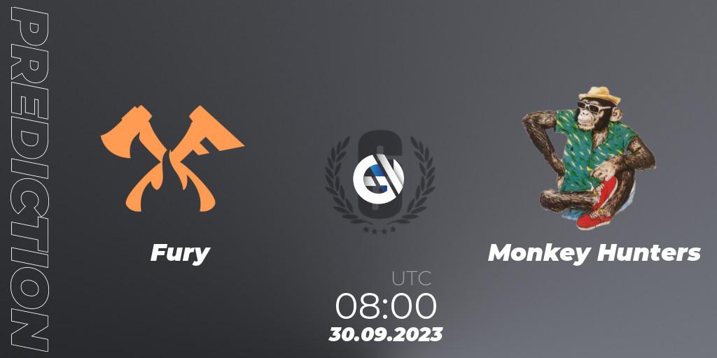 Prognoza Fury - Monkey Hunters. 30.09.2023 at 08:00, Rainbow Six, Asia League 2023 - Stage 2 - Last Chance Qualifiers