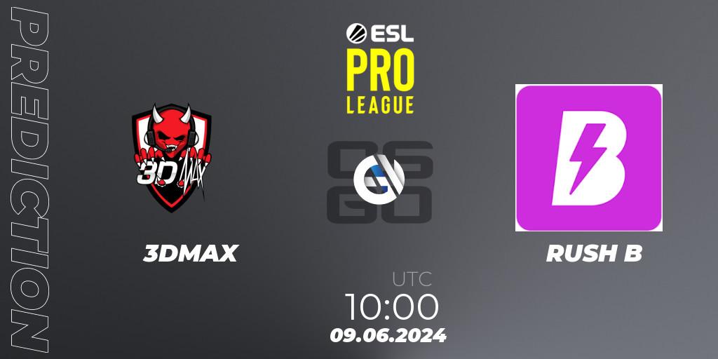 Prognoza 3DMAX - RUSH B. 09.06.2024 at 10:00, Counter-Strike (CS2), ESL Pro League Season 20: European Conference