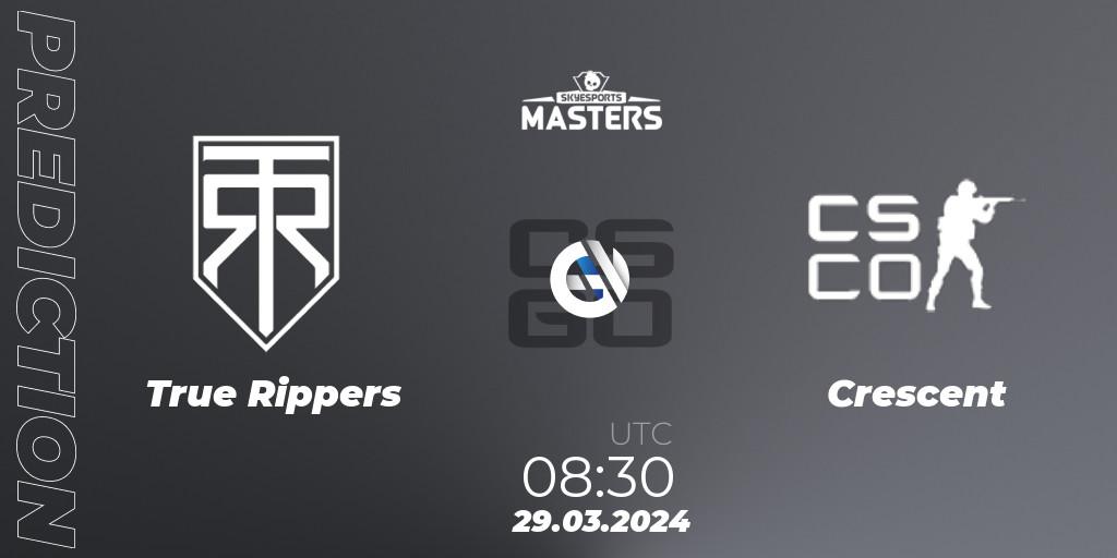 Prognoza True Rippers - Crescent. 29.03.24, CS2 (CS:GO), Skyesports Masters 2024: Indian Qualifier