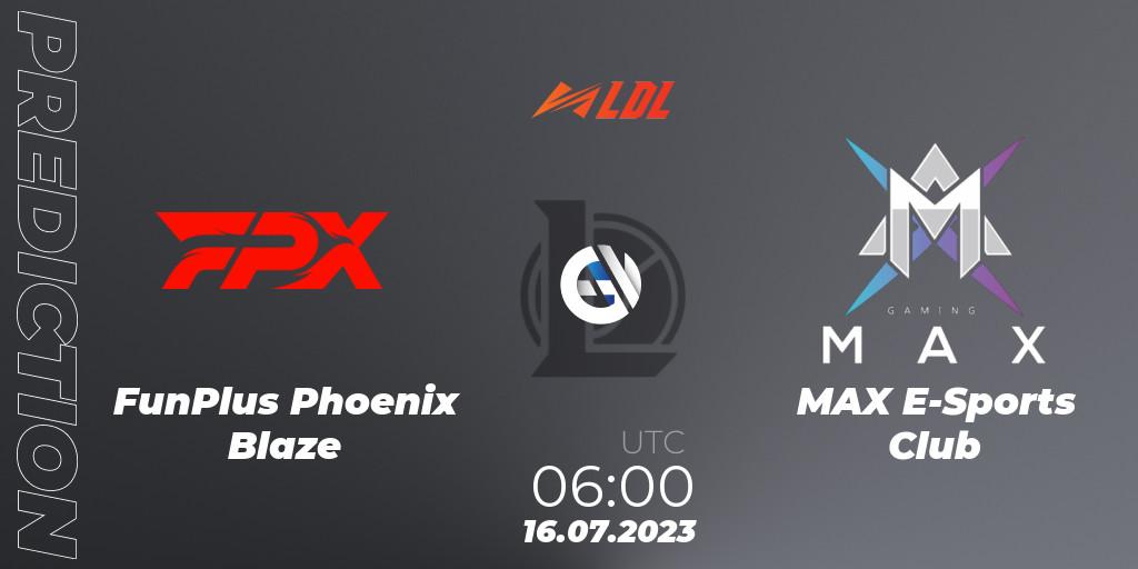 Prognoza FunPlus Phoenix Blaze - MAX E-Sports Club. 16.07.2023 at 06:00, LoL, LDL 2023 - Regular Season - Stage 3