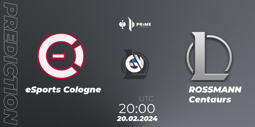 Prognoza eSports Cologne - ROSSMANN Centaurs. 20.02.2024 at 20:00, LoL, Prime League 2nd Division