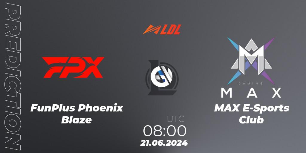 Prognoza FunPlus Phoenix Blaze - MAX E-Sports Club. 21.06.2024 at 08:00, LoL, LDL 2024 - Stage 3