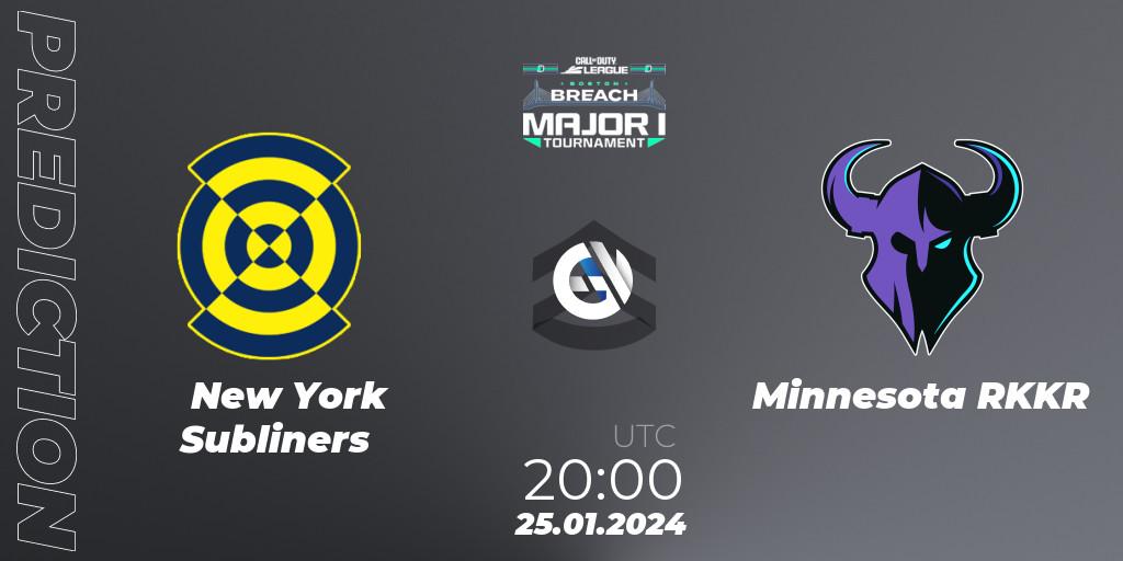 Prognoza New York Subliners - Minnesota RØKKR. 25.01.2024 at 20:00, Call of Duty, Call of Duty League 2024: Stage 1 Major