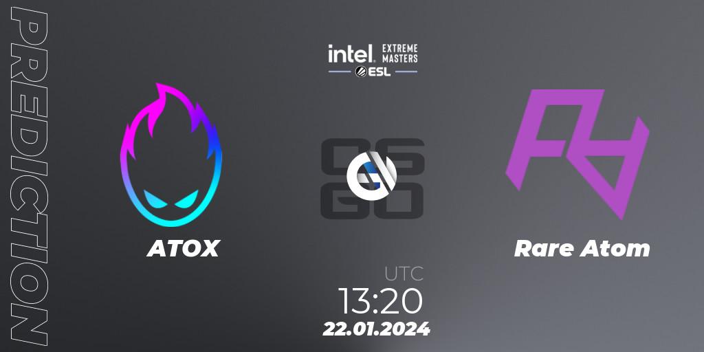 Prognoza ATOX - Rare Atom. 22.01.2024 at 13:20, Counter-Strike (CS2), Intel Extreme Masters China 2024: Asian Open Qualifier #1