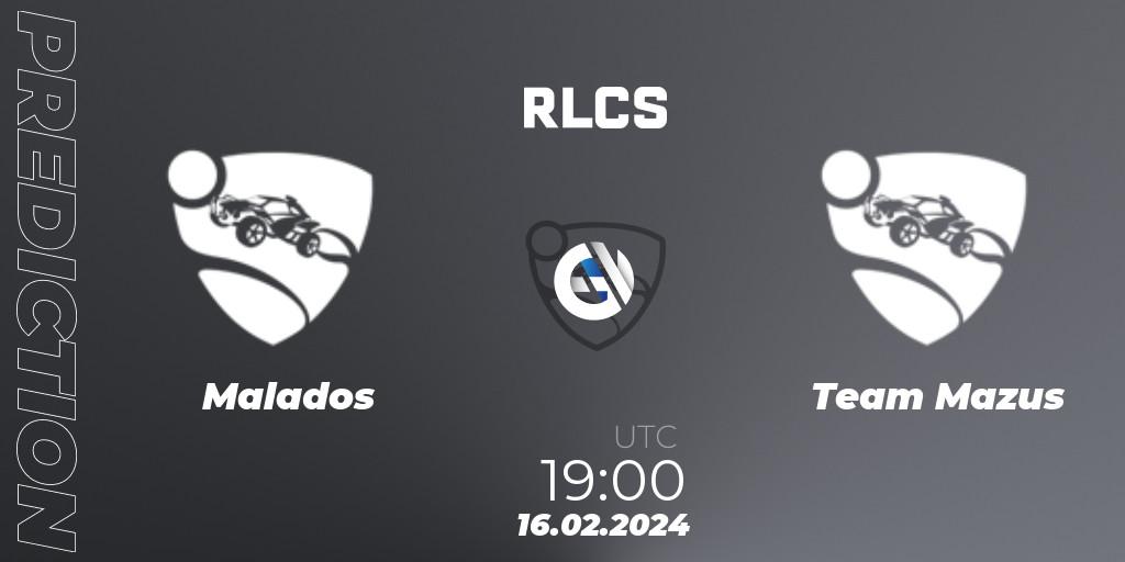 Prognoza Malados - Team Mazus. 16.02.2024 at 19:00, Rocket League, RLCS 2024 - Major 1: SAM Open Qualifier 2