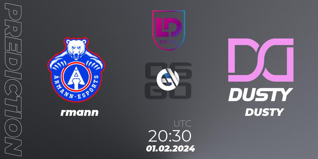 Prognoza Ármann - DUSTY. 01.02.24, CS2 (CS:GO), Icelandic Esports League Season 8: Regular Season