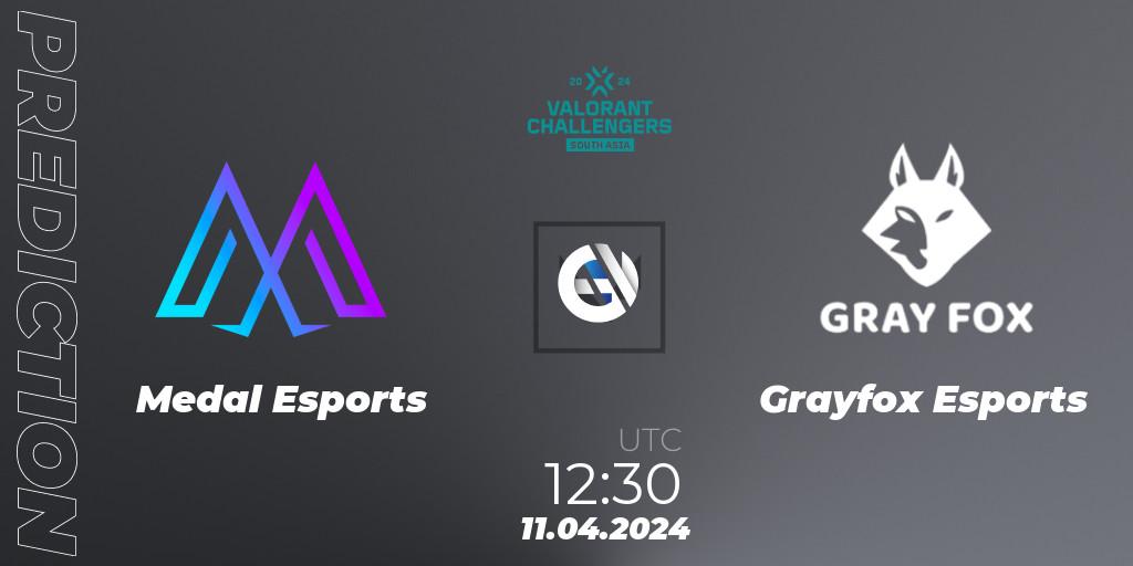 Prognoza Medal Esports - Grayfox Esports. 11.04.2024 at 12:30, VALORANT, VALORANT Challengers 2024 South Asia: Split 1 - Cup 2