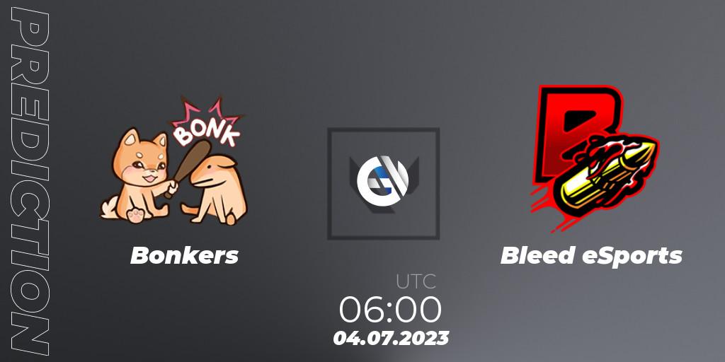 Prognoza Bonkers - Bleed eSports. 04.07.23, VALORANT, VALORANT Challengers Ascension 2023: Pacific - Group Stage