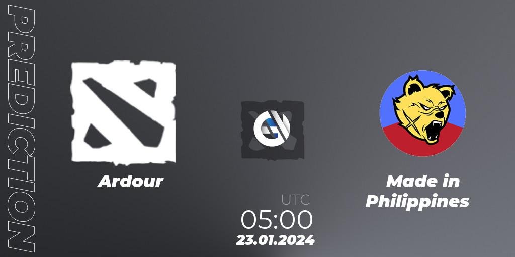 Prognoza Ardour - Made in Philippines. 25.01.2024 at 07:00, Dota 2, New Year Cup 2024