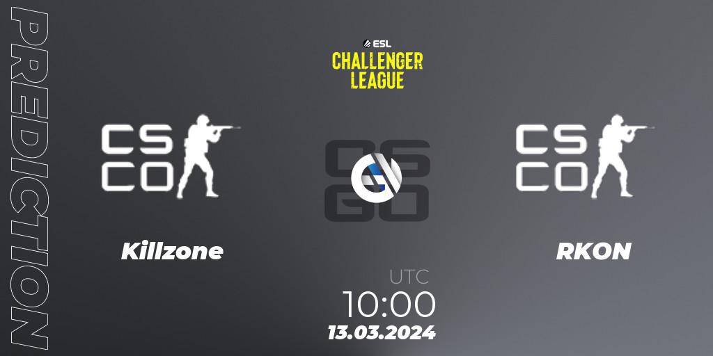 Prognoza Killzone - RKON. 13.03.2024 at 10:00, Counter-Strike (CS2), ESL Challenger League Season 47: Oceania