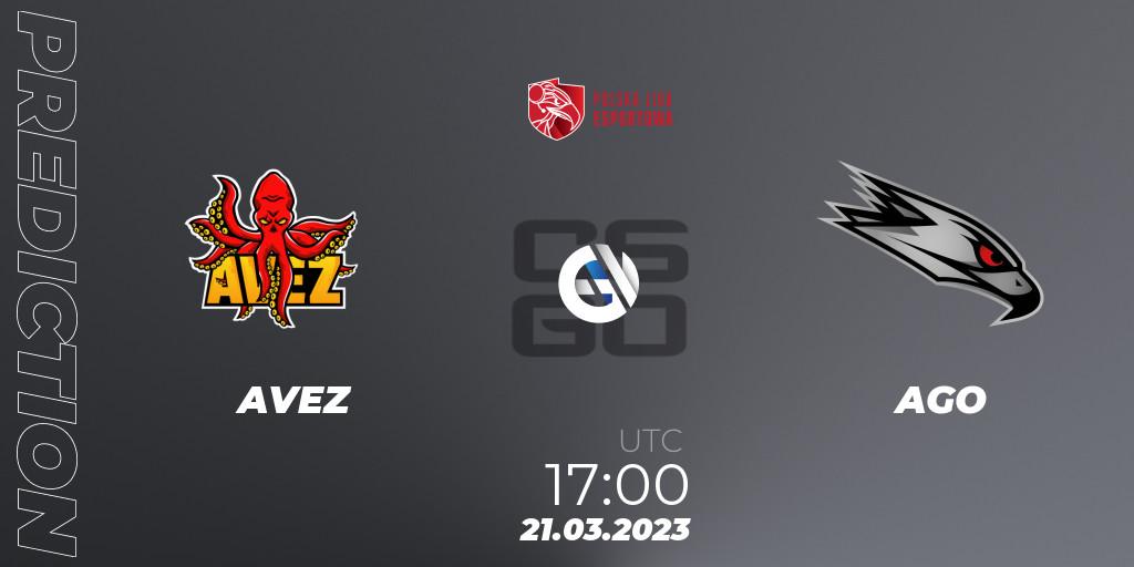 Prognoza AVEZ - AGO. 21.03.2023 at 17:00, Counter-Strike (CS2), Polska Liga Esportowa 2023: Split #1