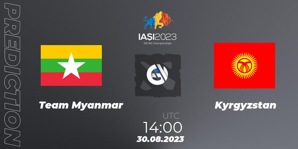 Prognoza Team Myanmar - Kyrgyzstan. 30.08.2023 at 14:30, Dota 2, IESF World Championship 2023