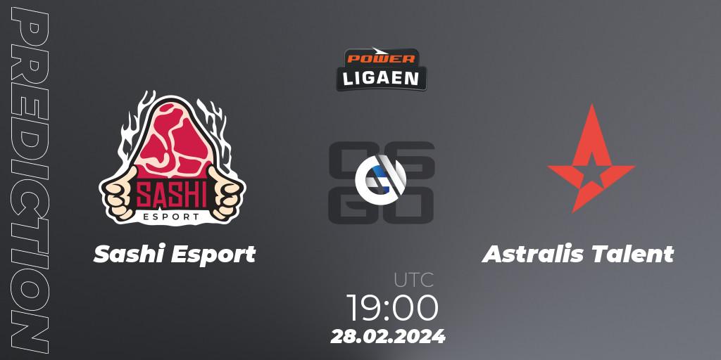 Prognoza Sashi Esport - Astralis Talent. 28.02.2024 at 19:00, Counter-Strike (CS2), Dust2.dk Ligaen Season 25