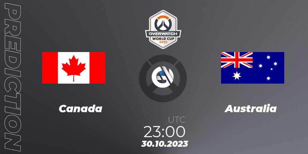 Prognoza Canada - Australia. 30.10.23, Overwatch, Overwatch World Cup 2023