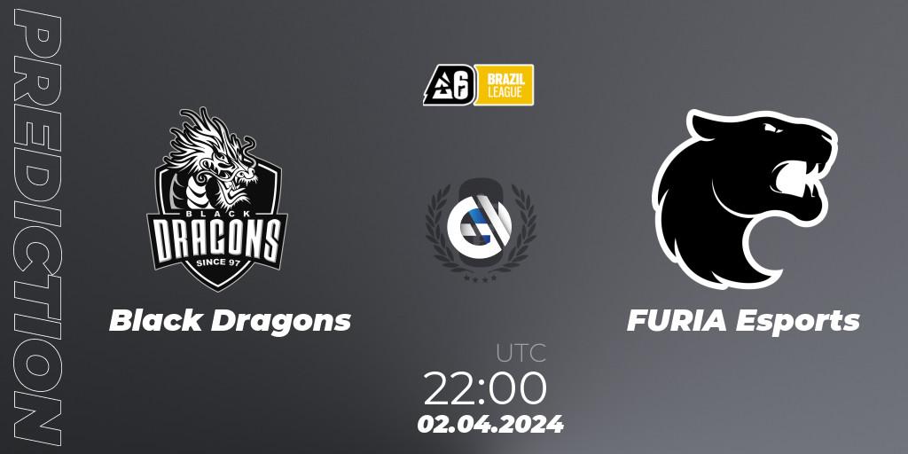 Prognoza Black Dragons - FURIA Esports. 02.04.24, Rainbow Six, Brazil League 2024 - Stage 1