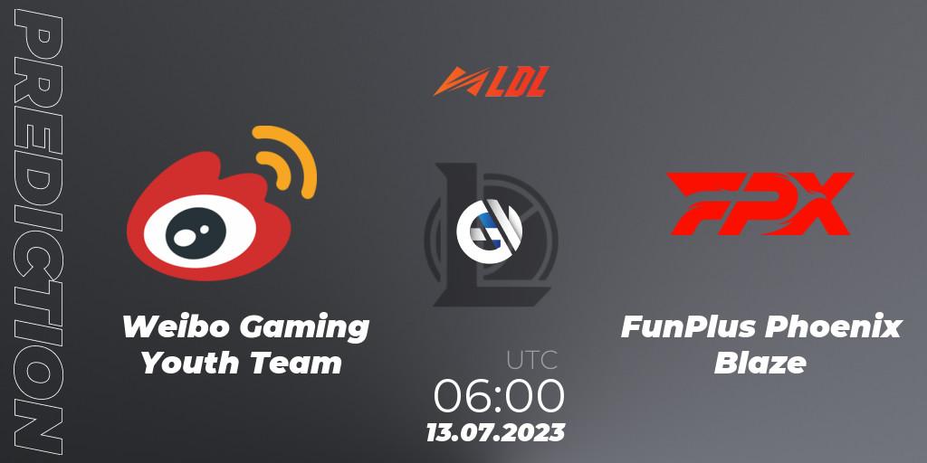 Prognoza Weibo Gaming Youth Team - FunPlus Phoenix Blaze. 13.07.2023 at 06:00, LoL, LDL 2023 - Regular Season - Stage 3