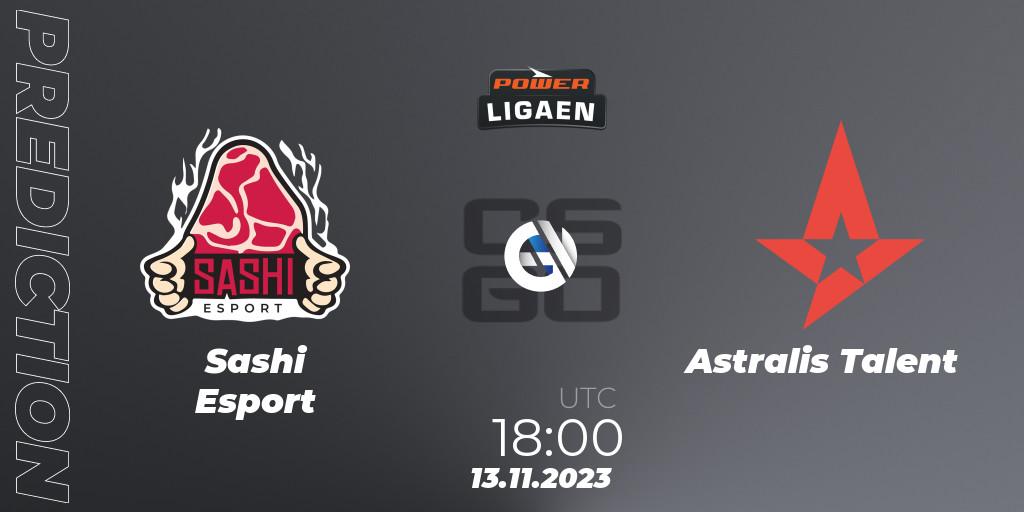 Prognoza Sashi Esport - Astralis Talent. 13.11.2023 at 18:00, Counter-Strike (CS2), Dust2.dk Ligaen Season 24: Regular Season