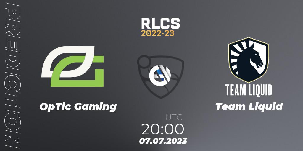 Prognoza OpTic Gaming - Team Liquid. 07.07.2023 at 19:40, Rocket League, RLCS 2022-23 Spring Major