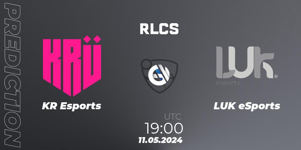 Prognoza KRÜ Esports - LUK eSports. 11.05.2024 at 19:00, Rocket League, RLCS 2024 - Major 2: SAM Open Qualifier 5