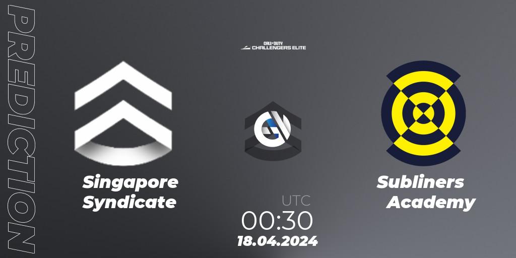 Prognoza Singapore Syndicate - Subliners Academy. 17.04.2024 at 23:30, Call of Duty, Call of Duty Challengers 2024 - Elite 2: NA