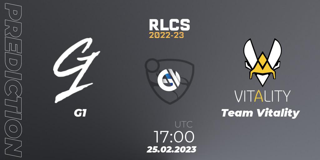 Prognoza G1 - Team Vitality. 25.02.2023 at 17:00, Rocket League, RLCS 2022-23 - Winter: Europe Regional 3 - Winter Invitational