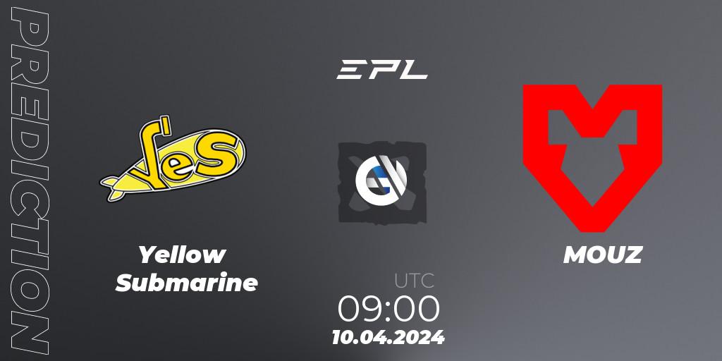 Prognoza Yellow Submarine - MOUZ. 10.04.24, Dota 2, European Pro League Season 17
