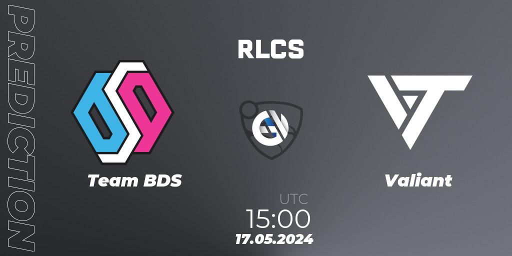 Prognoza Team BDS - Valiant. 17.05.2024 at 15:00, Rocket League, RLCS 2024 - Major 2: EU Open Qualifier 5