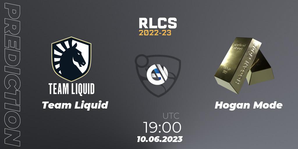Prognoza Team Liquid - Hogan Mode. 10.06.2023 at 19:00, Rocket League, RLCS 2022-23 - Spring: Europe Regional 3 - Spring Invitational