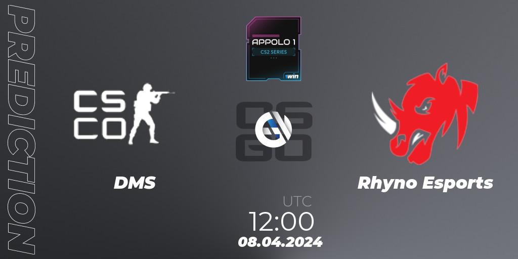 Prognoza DMS - Rhyno Esports. 08.04.24, CS2 (CS:GO), Appolo1 Series: Phase 1