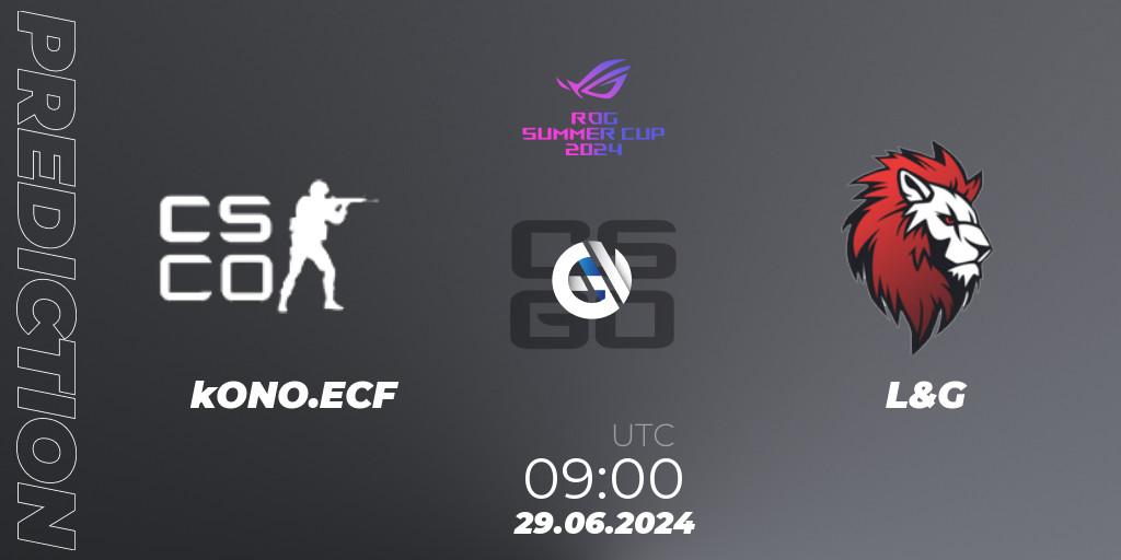 Prognoza kONO.ECF - L&G. 29.06.2024 at 10:50, Counter-Strike (CS2), Gameinside.ua ROG Summer Cup 2024