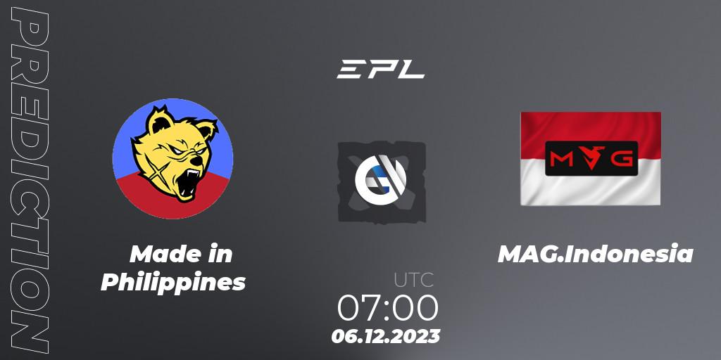 Prognoza Made in Philippines - MAG.Indonesia. 06.12.2023 at 07:00, Dota 2, EPL World Series: Southeast Asia Season 1