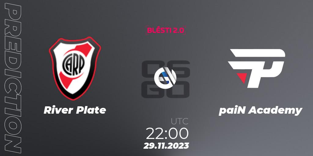 Prognoza River Plate - paiN Academy. 29.11.23, CS2 (CS:GO), BLÉSTI 2.0