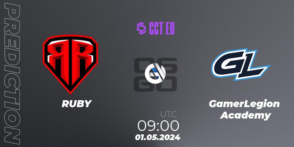 Prognoza RUBY - GamerLegion Academy. 01.05.2024 at 09:00, Counter-Strike (CS2), CCT Season 2 Europe Series 2 