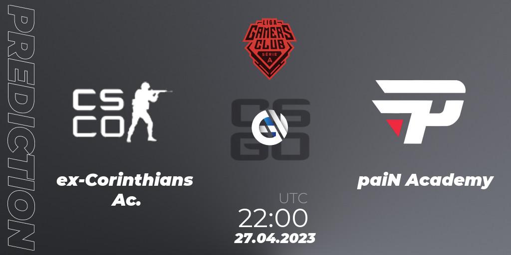 Prognoza ex-Corinthians Ac. - paiN Academy. 27.04.2023 at 22:00, Counter-Strike (CS2), Gamers Club Liga Série A: April 2023